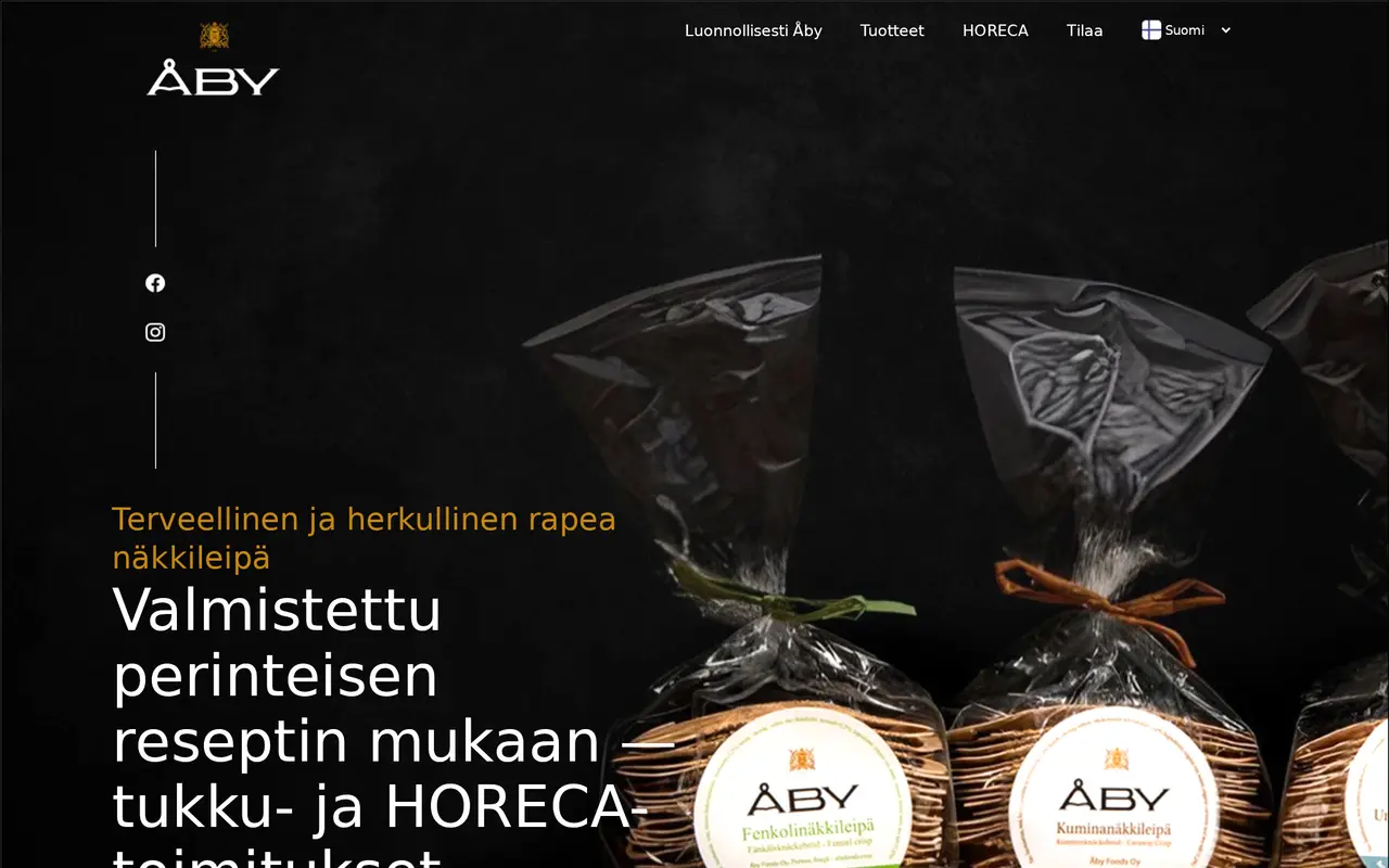 Captura real de Åby Foods (abyfoods.fi)